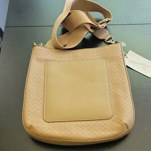 Tan Woven Shoulder/Crossbody Bag NWT